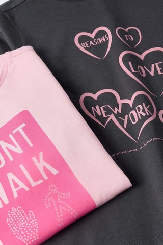2 T-shirts - Roze en zwart