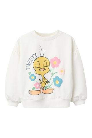 Sweater Tweety en Sylvester Looney Tunes - Wit
