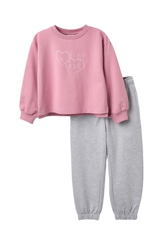 Sweater en Broek - Roze en Lichtgrijs