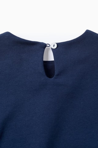 Top trompe-l’oeil - Marineblauw