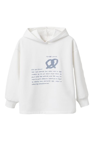 Fleece Sweater met Capuchon - Wit
