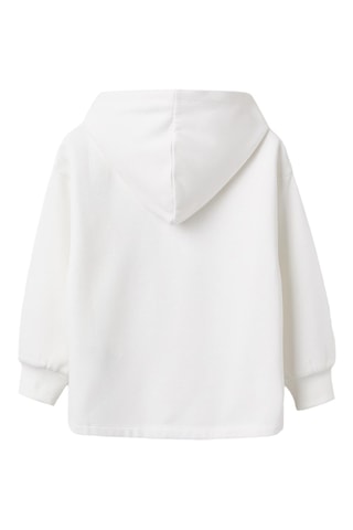 Fleece Sweater met Capuchon - Wit