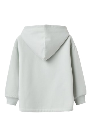 Fleece Sweater met Capuchon - Zeegroen