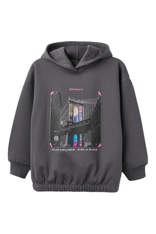 Fleece sweater met Capuchon - Donkergrijs