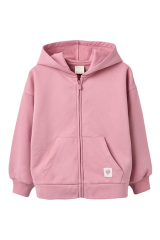 Fleece Sweater met Capuchon - Roze