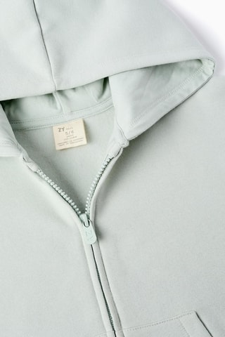Fleece Sweater met Capuchon - Zeegroen