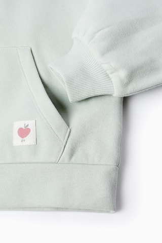 Fleece Sweater met Capuchon - Zeegroen