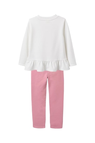 T-shirt en Legging - Wit en Roze
