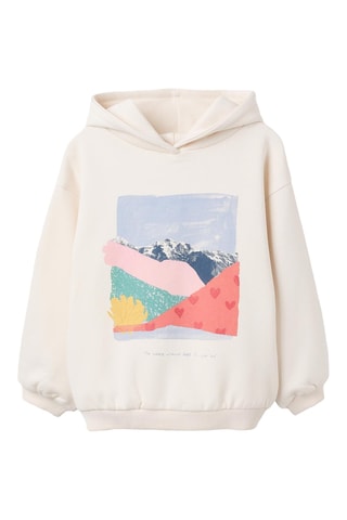 Sweat polaire à capuche - Beige