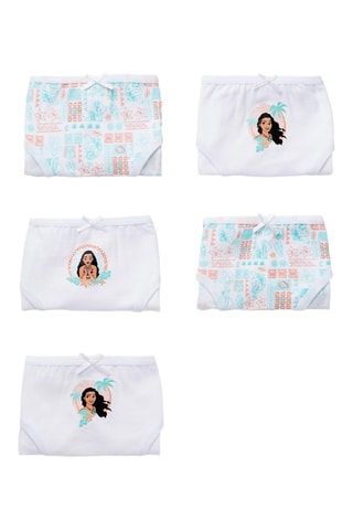 5 culottes Vaiana la légende du bout du monde Disney - Blanc