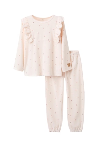 Pyjama en velours - Beige clair