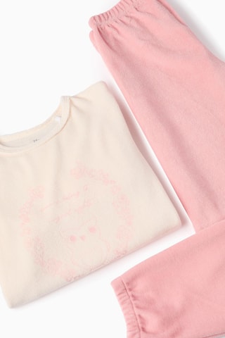 Pyjama en velours - Beige clair