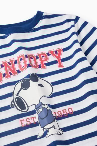 T-shirt Snoopy Snoopy et les Peanuts - Bleu marine et blanc
