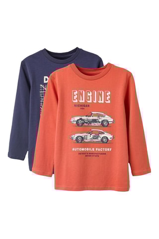 2 T-shirts - Oranje en Marineblauw