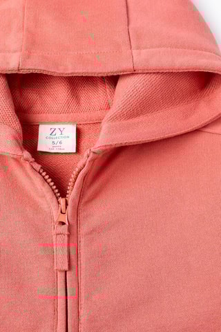 Fleece Sweater met Capuchon - Oranje