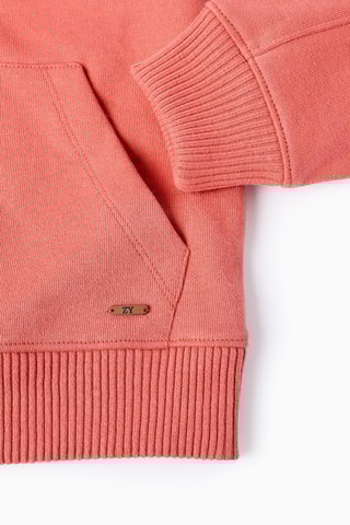 Fleece Sweater met Capuchon - Oranje