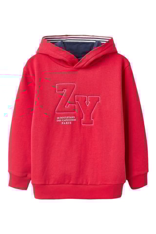 Fleece Sweater met Capuchon - Rood