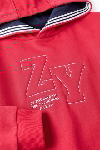 Fleece Sweater met Capuchon - Rood