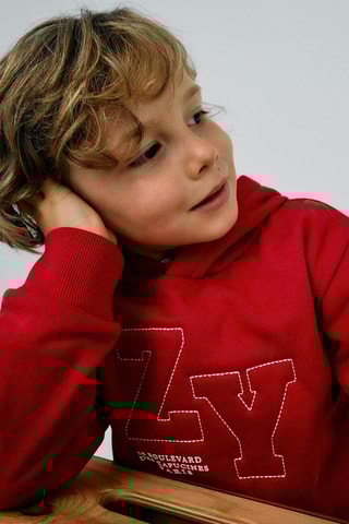 Fleece Sweater met Capuchon - Rood