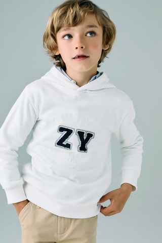 Fleece Sweater met Capuchon - Wit