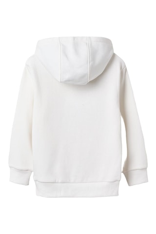 Fleece Sweater met Capuchon - Wit