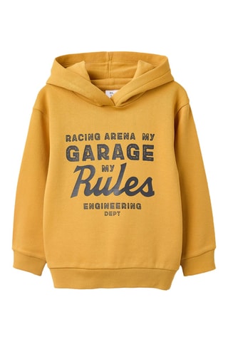 Fleece Sweater met Capuchon - Geel