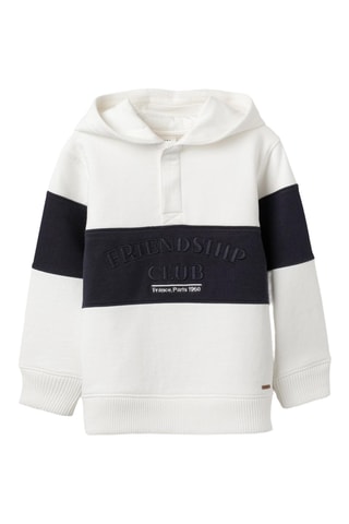 Fleece Sweater met Capuchon - Wit