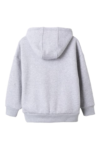 Fleece sweater met Capuchon - Gemêleerd grijs 