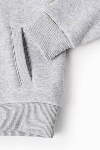 Fleece sweater met Capuchon - Gemêleerd grijs 