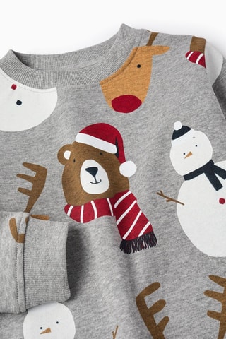 Fleece Sweater - Gemêleerd Grijs