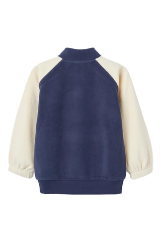 Fleece Sweater - Lichtbeige en Marineblauw