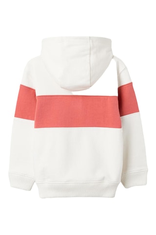 Sweater fleece met capuchon - Oranje en Wit