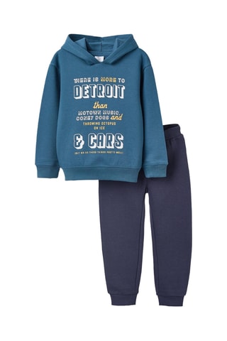 Sweater met Capuchon en Broek - Blauw