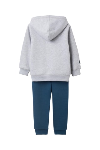 Sweater met Capuchon en Broek - Lichtgrijs en Kobaltblauw