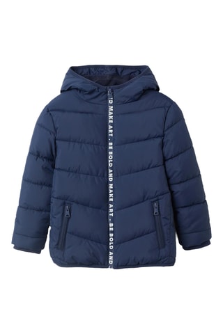 Gewatteerde Jas met Capuchon - Donkerblauw
