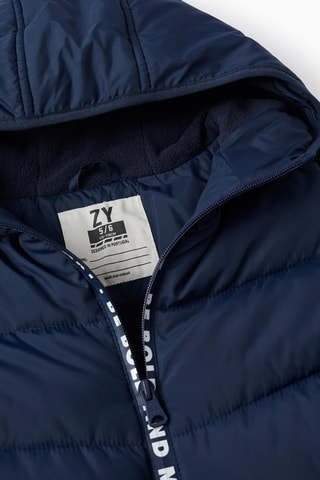 Gewatteerde Jas met Capuchon - Donkerblauw