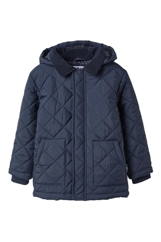 Gewatteerde Jas met Capuchon - Donkerblauw