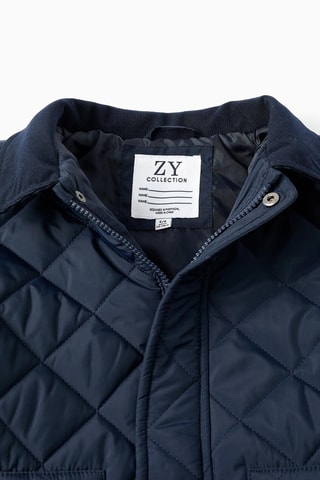 Gewatteerde Jas met Capuchon - Donkerblauw