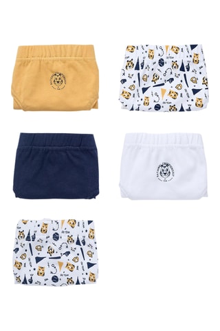 5 slips - Blanc et bleu marine
