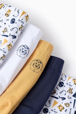 5 slips - Blanc et bleu marine