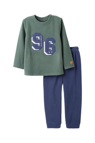 Pyjama fleece - Donkergroen