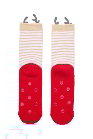 Chaussettes antidérapantes - Blanc et beige