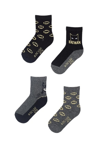 4 Paar Sokken Batman Justice League DC Comics - Zwart en Donkergrijs