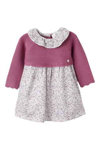 Jurk van 2 Materialen - Roze