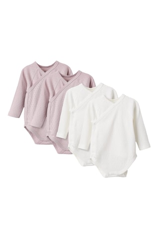 4 Rompertjes - Roze en wit
