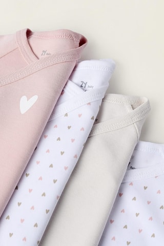 4 Rompertjes - Roze en wit