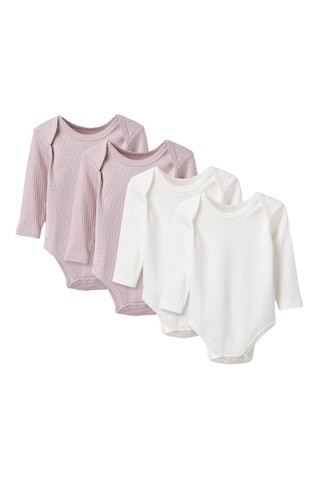 4 Rompertjes - Roze en wit