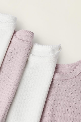 4 Rompertjes - Roze en wit