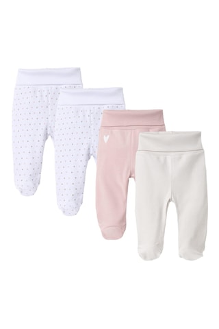 4 pantalons - Blanc et rose