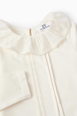 Robe-salopette et blouse - Blanc et rouge